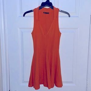 Zara Neón orange skater dress